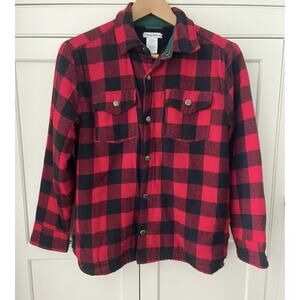 Tommy Bahama Red/Black Buffalo Flannel Jacket Boys XL/14 SOFT SHERPA LINING